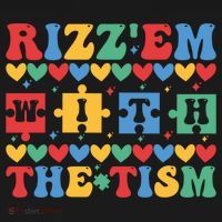 Funny RizzEm With The Tism Autism Awareness Outfit Gift Ornament thumb 1