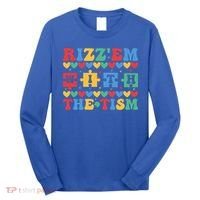 Funny RizzEm With The Tism Autism Awareness Outfit Gift Long Sleeve Shirt thumb 0