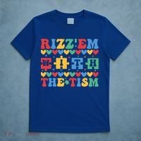 Funny RizzEm With The Tism Autism Awareness Outfit Gift T-Shirt thumb 5