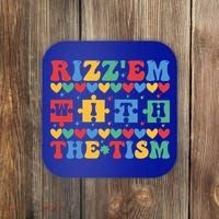 Funny RizzEm With The Tism Autism Awareness Outfit Gift Coaster thumb 0
