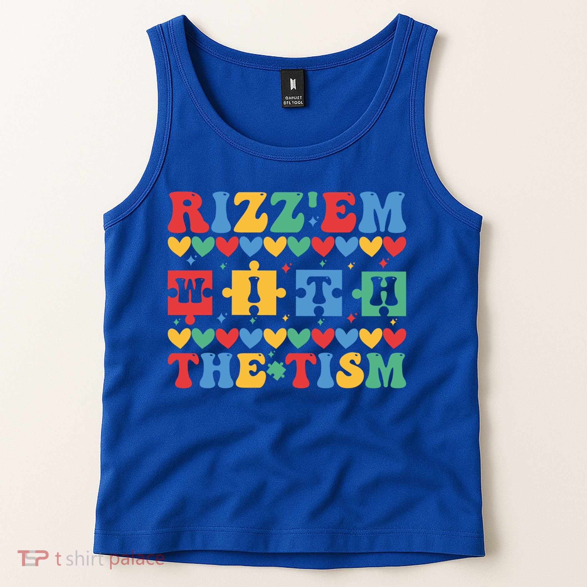 Funny RizzEm With The Tism Autism Awareness Outfit Gift Tank Top