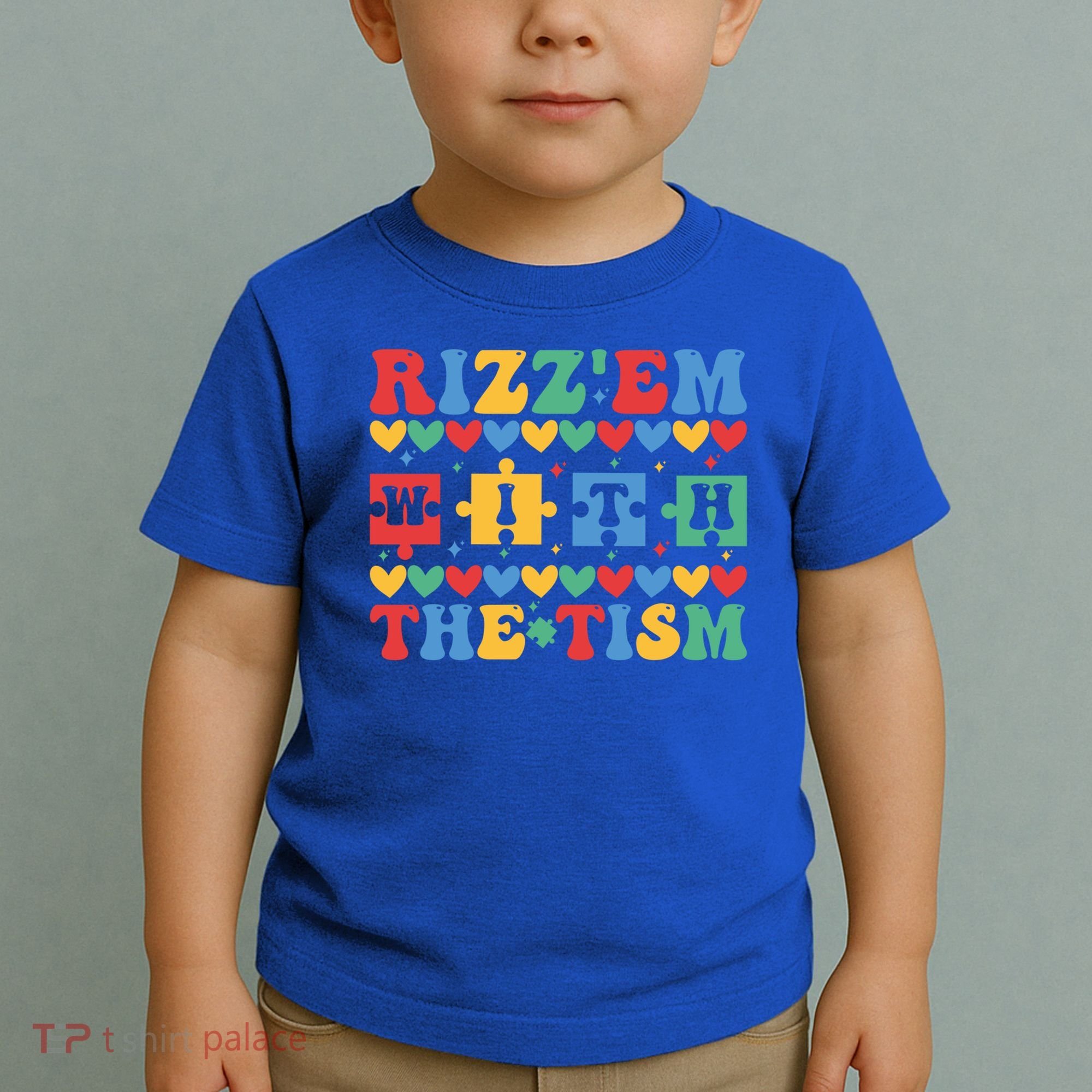 Funny RizzEm With The Tism Autism Awareness Outfit Gift Toddler T-Shirt