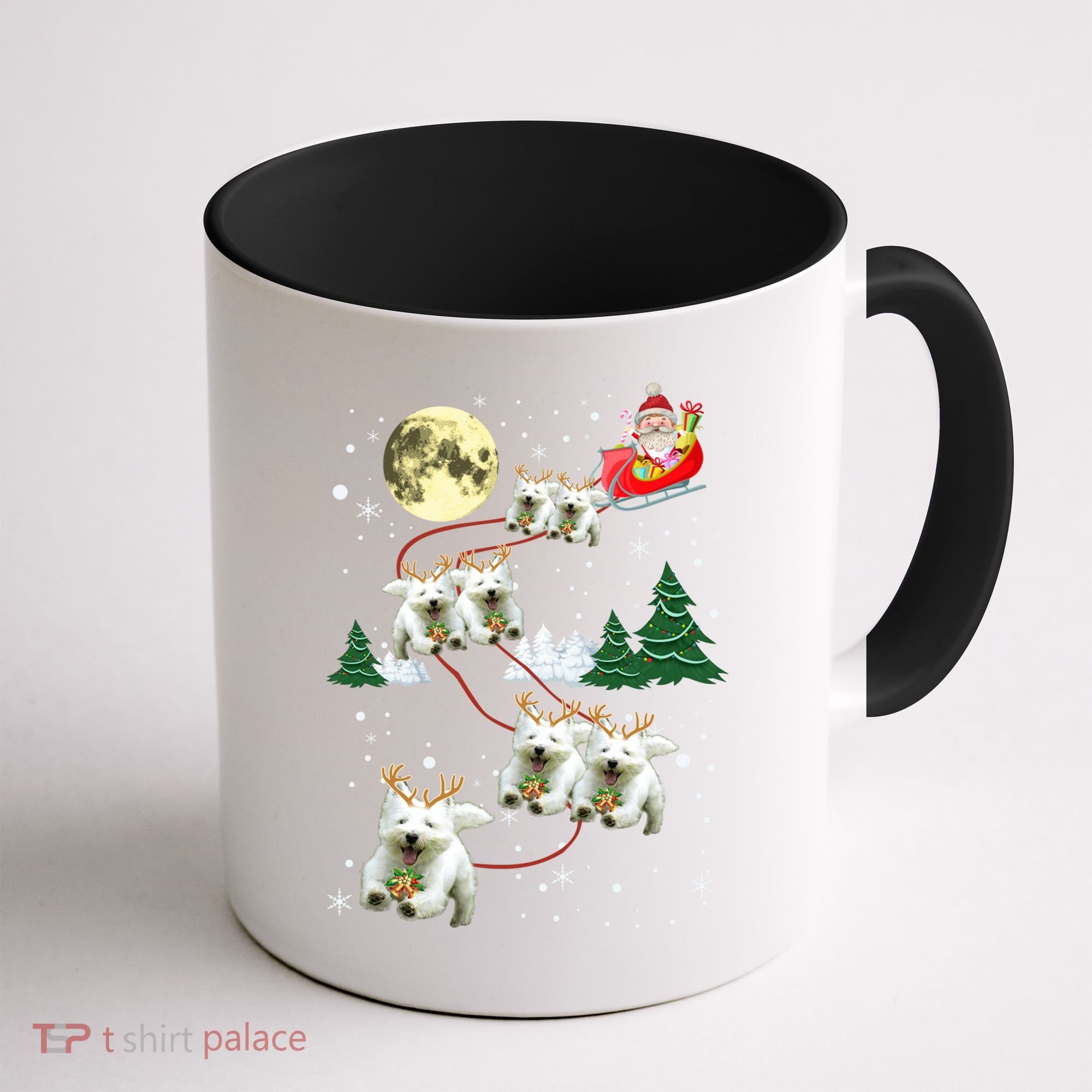 Funny Reindeer Westie Xmas Christmas Dog Lovers Gift Coffee Mug
