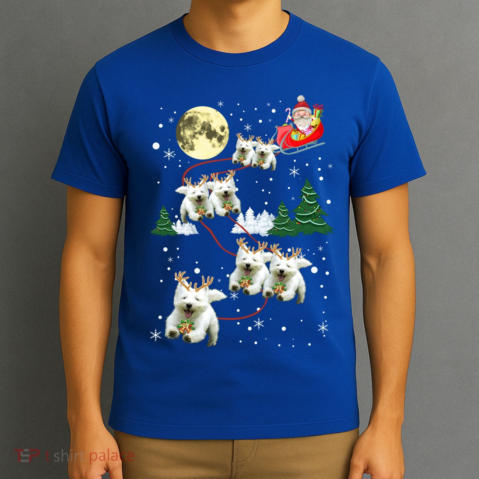Funny Reindeer Westie Xmas Christmas Dog Lovers Gift T-Shirt