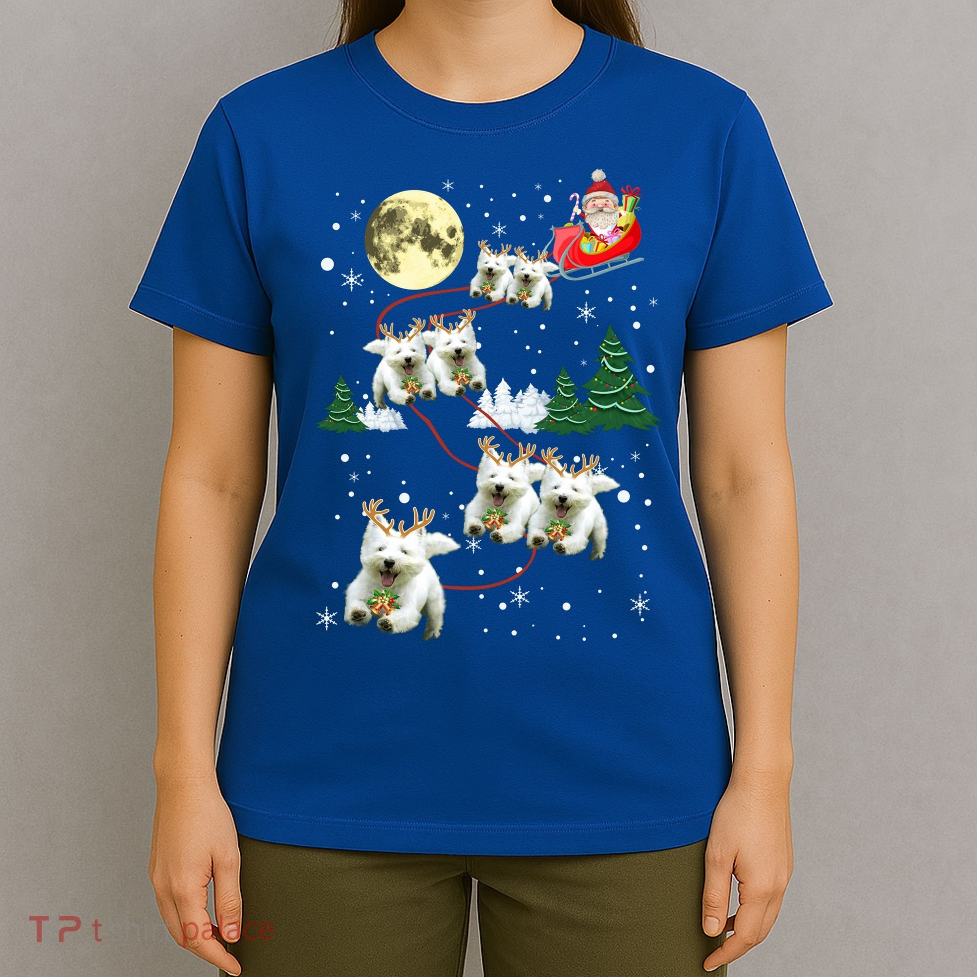 Funny Reindeer Westie Xmas Christmas Dog Lovers Gift T-Shirt