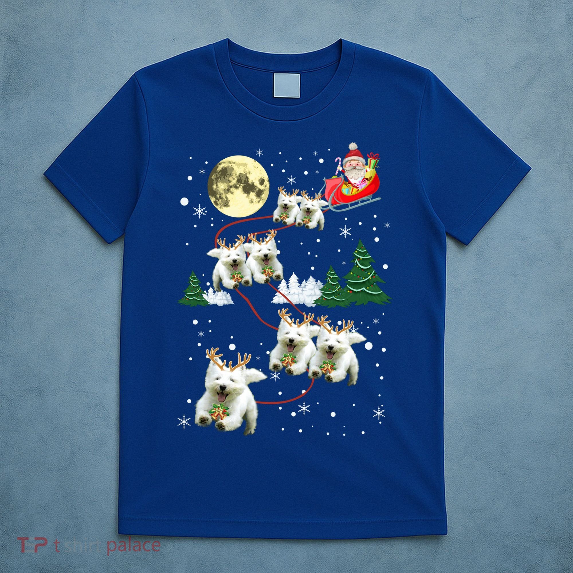 Funny Reindeer Westie Xmas Christmas Dog Lovers Gift T-Shirt