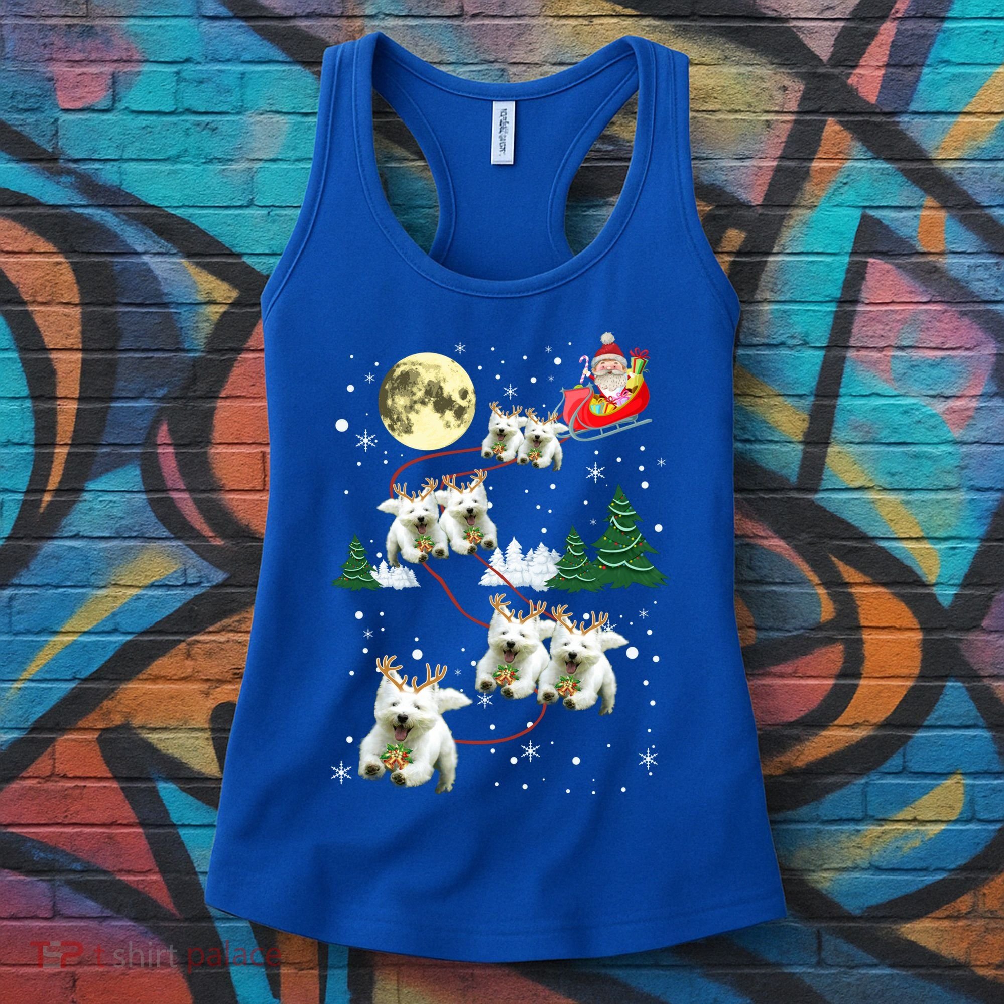 Funny Reindeer Westie Xmas Christmas Dog Lovers Gift Women's Tank Top