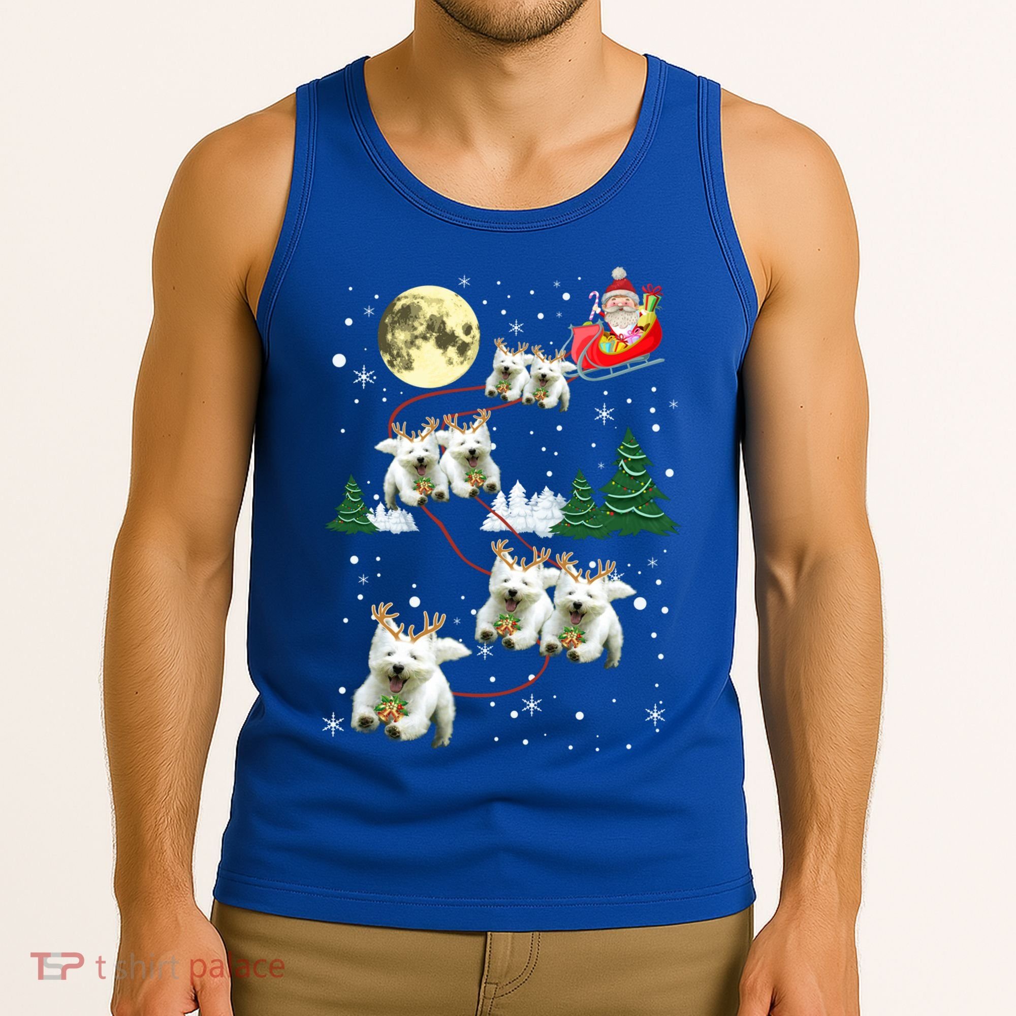 Funny Reindeer Westie Xmas Christmas Dog Lovers Gift Tank Top