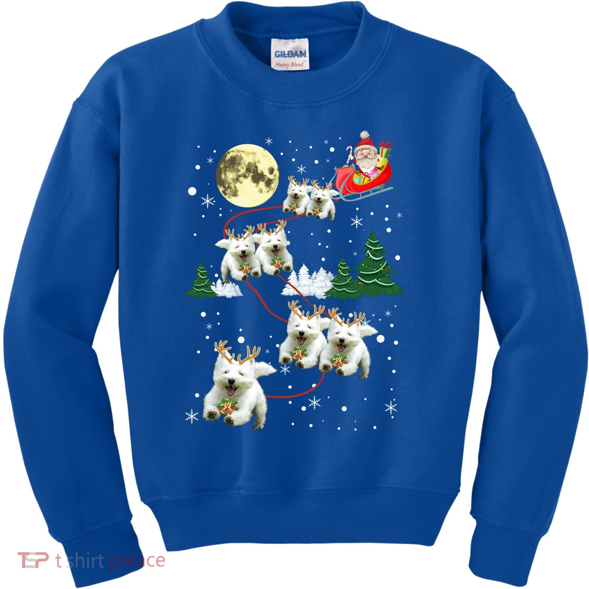 Funny Reindeer Westie Xmas Christmas Dog Lovers Gift Kids Sweatshirt
