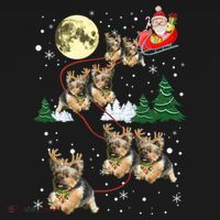 Funny Reindeer Yorkie Xmas Christmas Dog Lovers Gift Ornament thumb 1