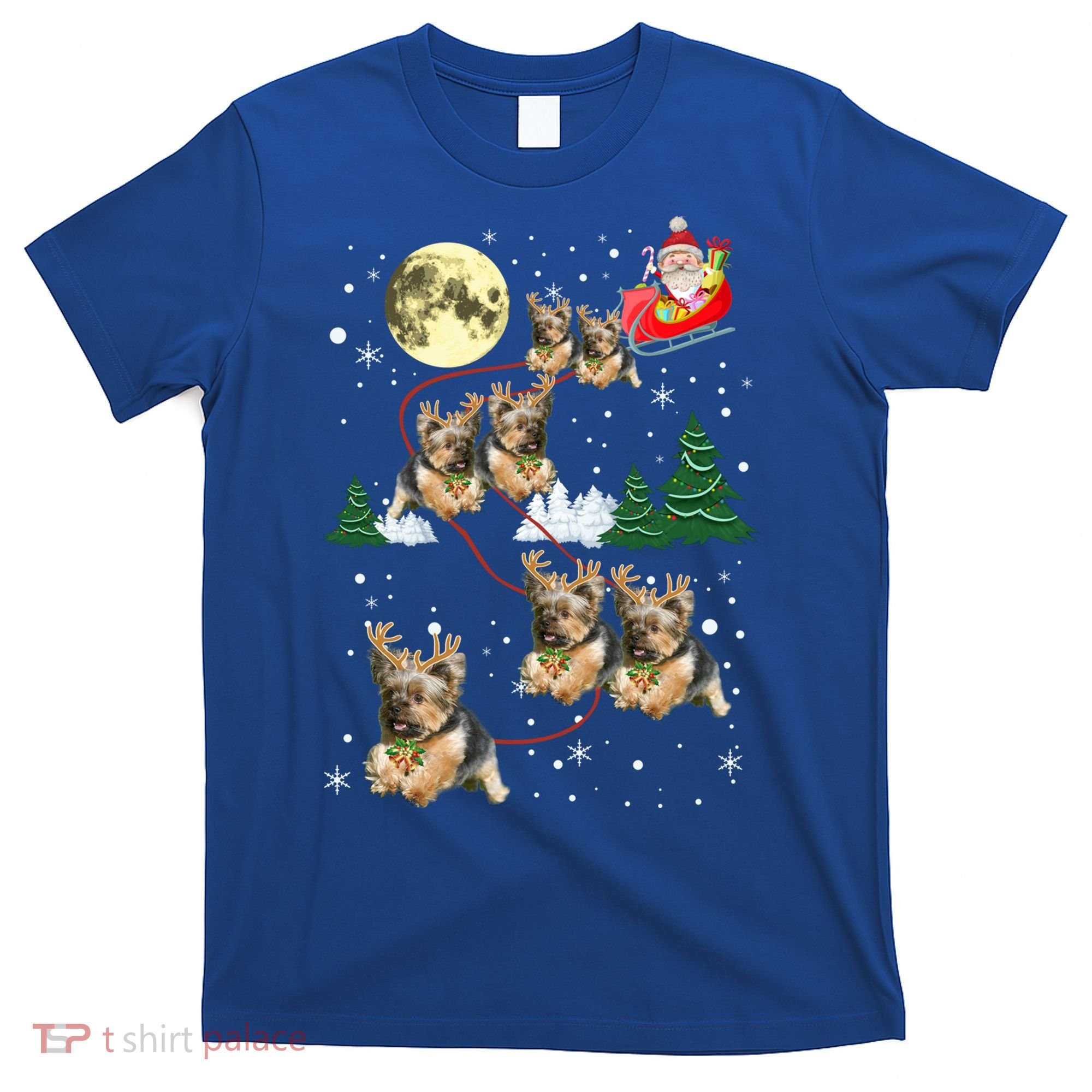 Funny Reindeer Yorkie Xmas Christmas Dog Lovers Gift T-Shirt