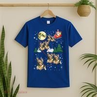 Funny Reindeer Yorkie Xmas Christmas Dog Lovers Gift T-Shirt thumb 2