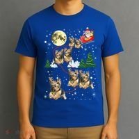 Funny Reindeer Yorkie Xmas Christmas Dog Lovers Gift T-Shirt thumb 3