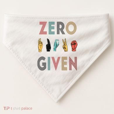 Funny Rude Zero Fucks Given Sign Language ASL Vintage Deaf USA-Made Doggie Bandana