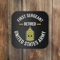 First Sergeant 1sg Retired Army Military Retirement Gifts Coaster thumb 0