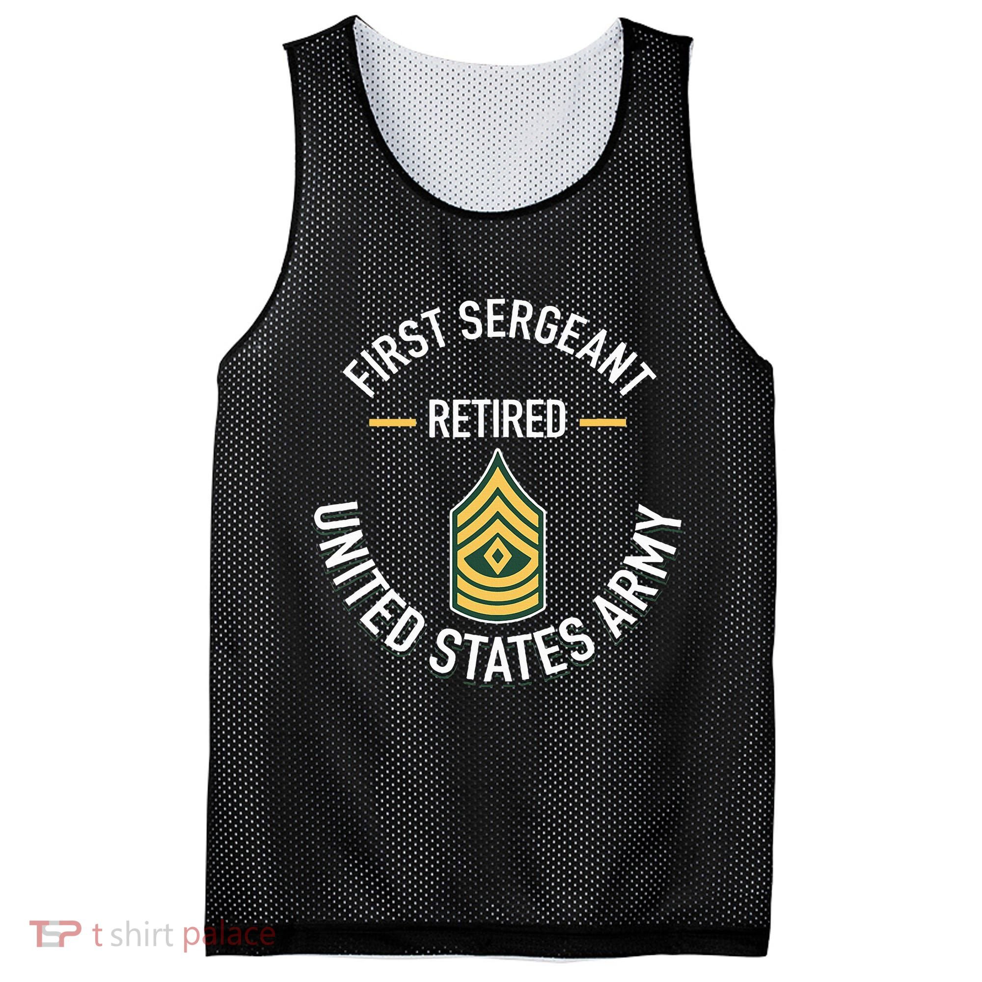 First Sergeant 1sg Retired Army Military Retirement Gifts Mesh Reversible Basketball Jersey Tank