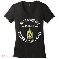 First Sergeant 1sg Retired Army Military Retirement Gifts Women's V-Neck T-Shirt thumb 0
