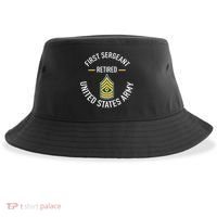 First Sergeant 1sg Retired Army Military Retirement Sustainable Bucket Hat thumb 0