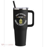 First Sergeant 1sg Retired Army Military Retirement 40oz Vacuum Insulated Stainless Steel Travel Tumbler thumb 0
