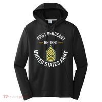 First Sergeant 1sg Retired Army Military Retirement Performance Fleece Hoodie thumb 0