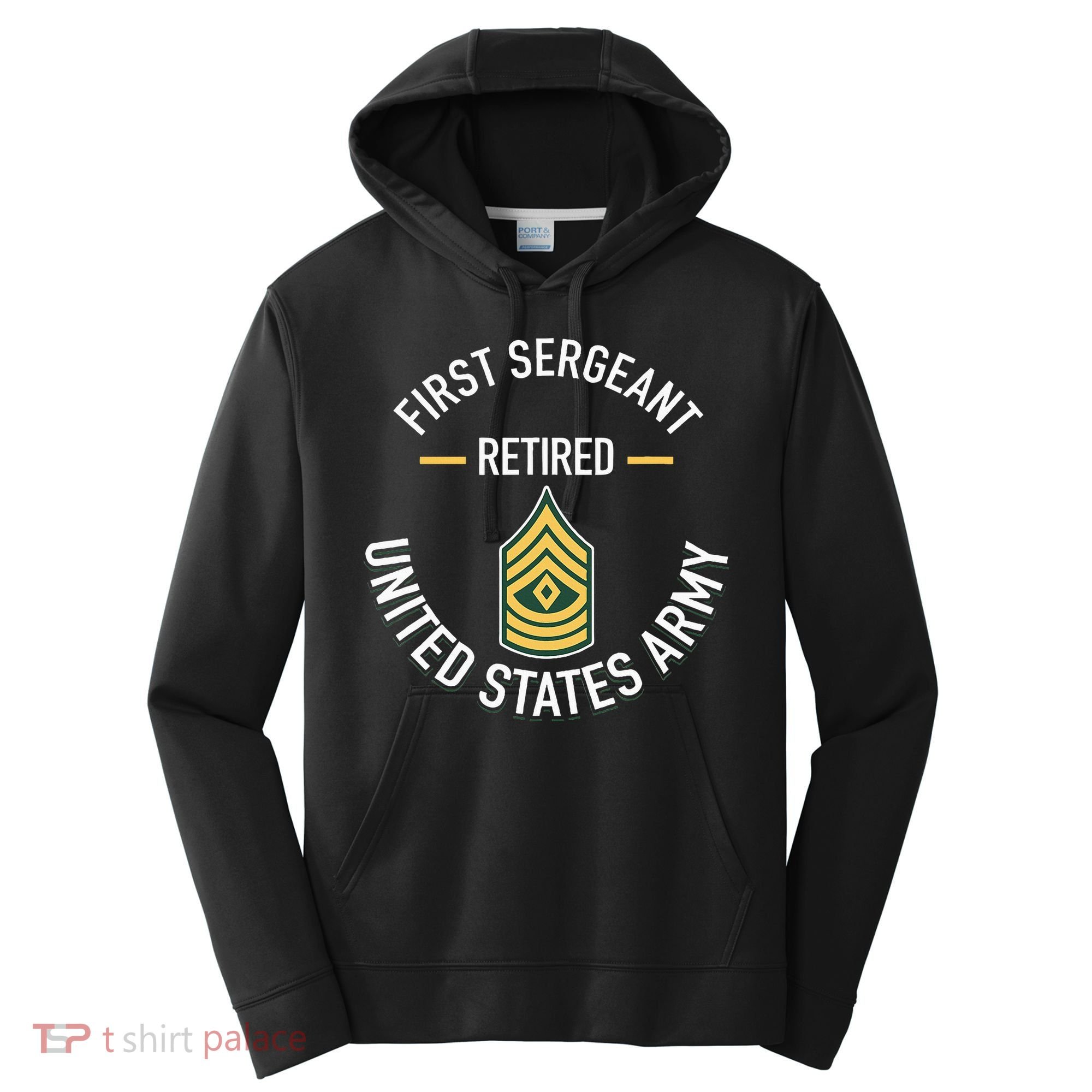 First Sergeant 1sg Retired Army Military Retirement Performance Fleece Hoodie