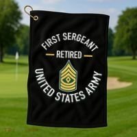 First Sergeant 1sg Retired Army Military Retirement Golf Towel thumb 1
