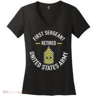First Sergeant 1sg Retired Army Military Retirement Women's V-Neck T-Shirt thumb 0