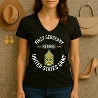 First Sergeant 1sg Retired Army Military Retirement Women's V-Neck T-Shirt thumb 3