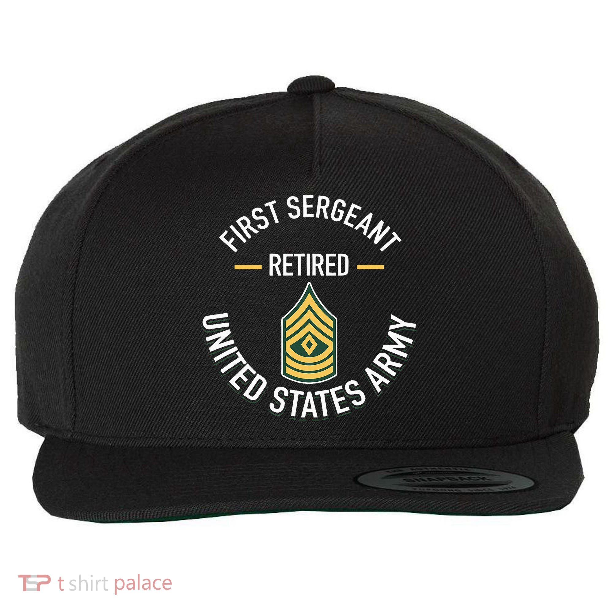 First Sergeant 1sg Retired Army Military Retirement Wool Snapback Cap
