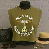 First Sergeant 1sg Retired Army Military Retirement Garment-Dyed Women's Muscle Tee thumb 3