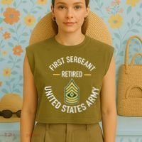 First Sergeant 1sg Retired Army Military Retirement Garment-Dyed Women's Muscle Tee thumb 4