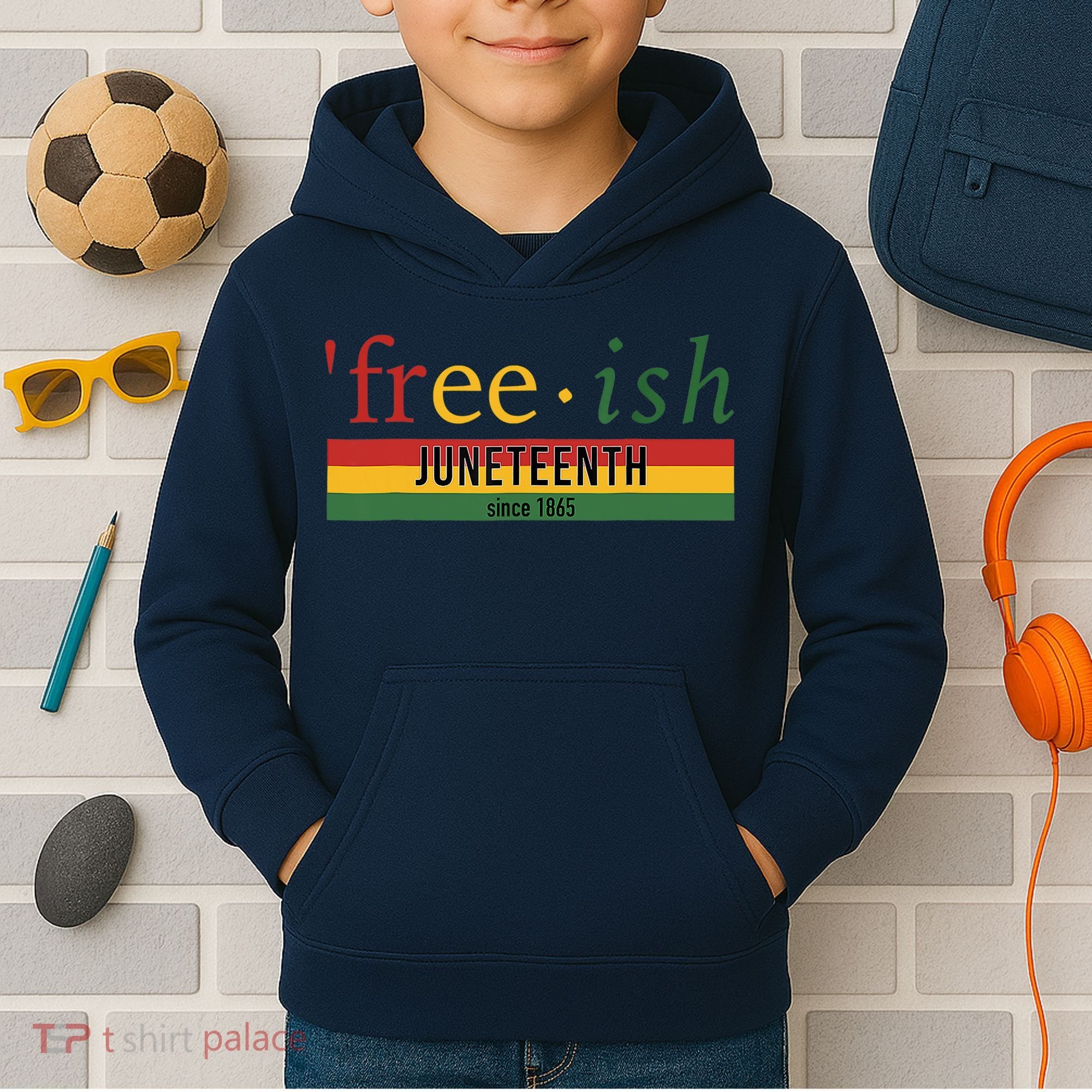 Freeish Since 1865 Juneteenth Black Freedom 1865 Kids Hoodie