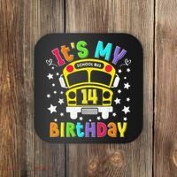 Funny School 14th Birthday Party School Bus Teacher Student Coaster thumb 0