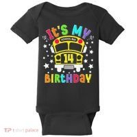 Funny School 14th Birthday Party School Bus Teacher Student Baby Bodysuit thumb 0
