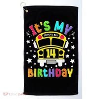 Funny School 14th Birthday Party School Bus Teacher Student Golf Towel thumb 0
