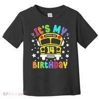 Funny School 14th Birthday Party School Bus Teacher Student Toddler T-Shirt thumb 0