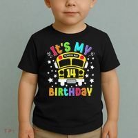 Funny School 14th Birthday Party School Bus Teacher Student Toddler T-Shirt thumb 2