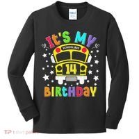 Funny School 14th Birthday Party School Bus Teacher Student Kids Long Sleeve Shirt thumb 0