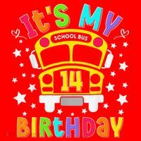 Funny School 14th Birthday Party School Bus Teacher Student Santa Hat thumb 1