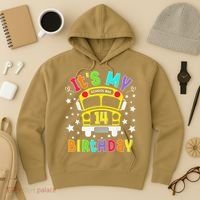 Funny School 14th Birthday Party School Bus Teacher Student Hoodie thumb 3