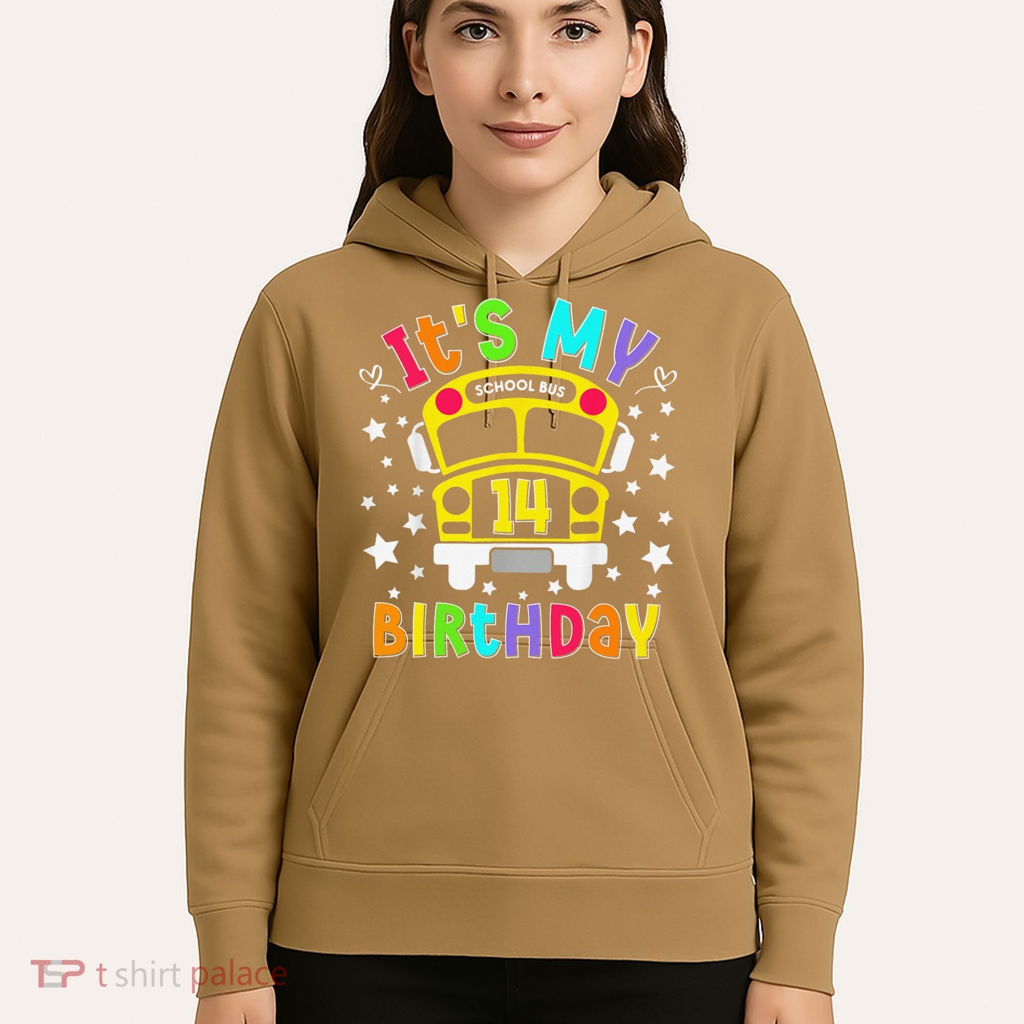 Funny School 14th Birthday Party School Bus Teacher Student Hoodie