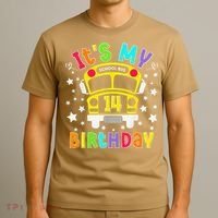 Funny School 14th Birthday Party School Bus Teacher Student T-Shirt thumb 3