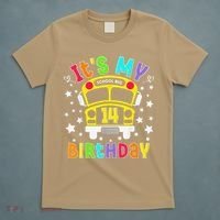 Funny School 14th Birthday Party School Bus Teacher Student T-Shirt thumb 5
