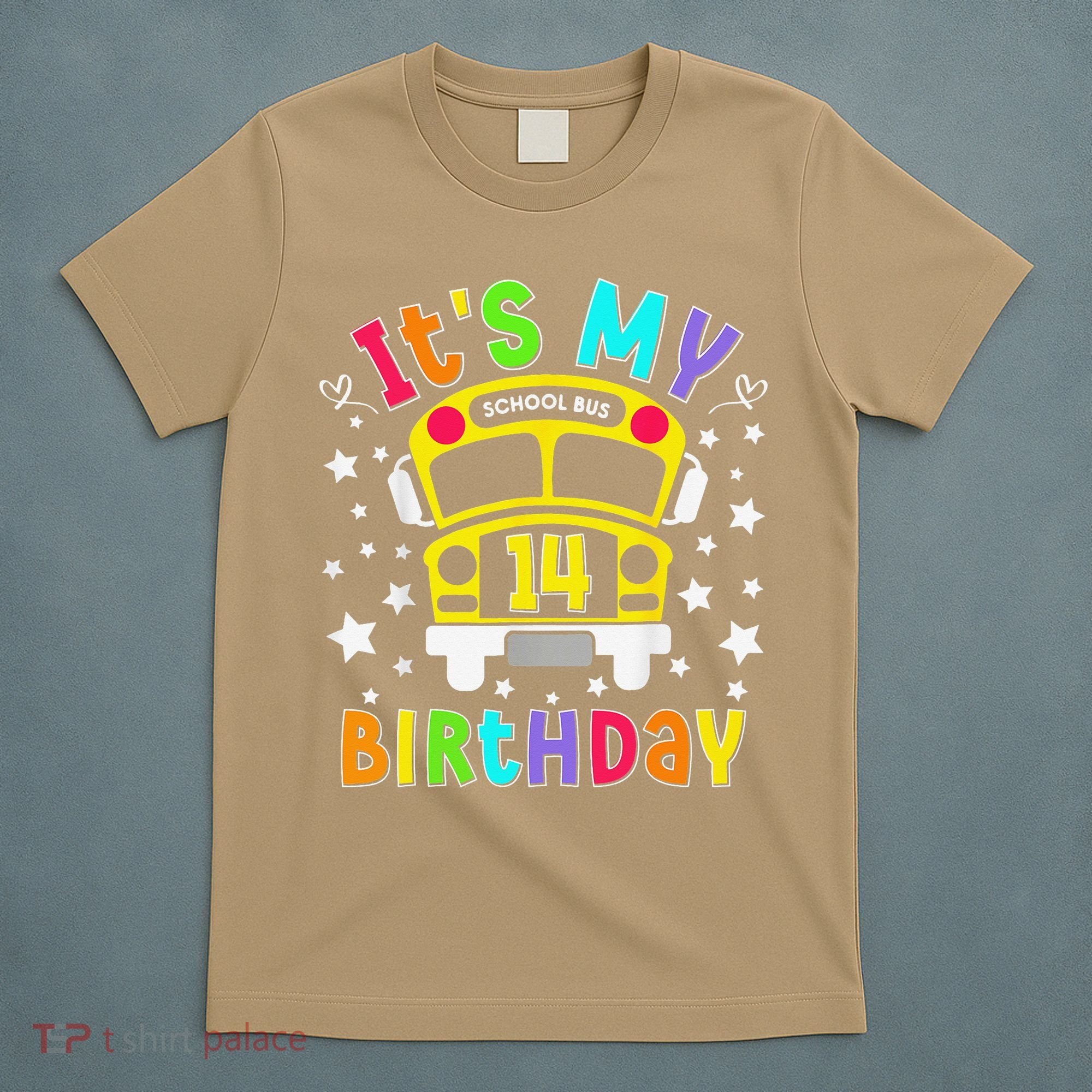 Funny School 14th Birthday Party School Bus Teacher Student T-Shirt