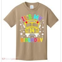 Funny School 14th Birthday Party School Bus Teacher Student Kids T-Shirt thumb 0