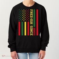 Freeish Since 1865 Juneteenth Black History Flag African Women's Sweatshirt thumb 0