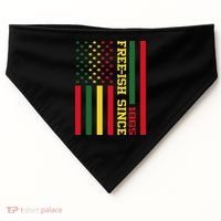 Freeish Since 1865 Juneteenth Black History Flag African USA-Made Doggie Bandana thumb 0