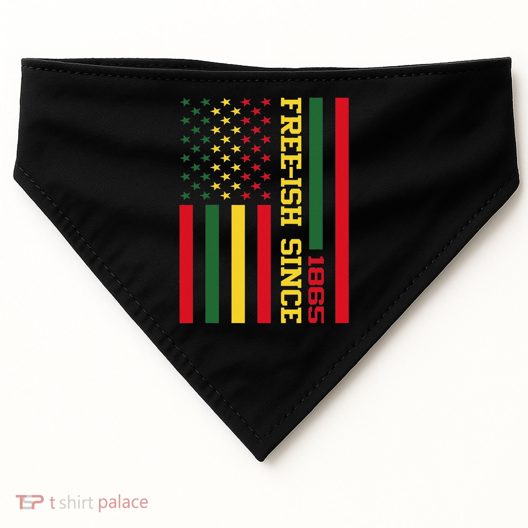Freeish Since 1865 Juneteenth Black History Flag African USA-Made Doggie Bandana