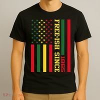 Freeish Since 1865 Juneteenth Black History Flag African T-Shirt thumb 3