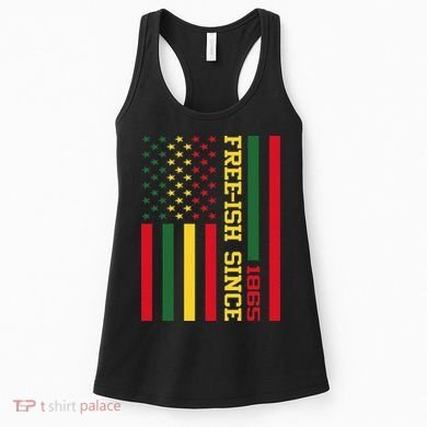Freeish Since 1865 Juneteenth Black History Flag African Women's Tank Top